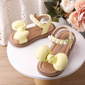 PatPat Toddler/Kids Girl Sweet Hyper-Tactile Bow Buckle Velcro Leather Sandals  - Pale Green