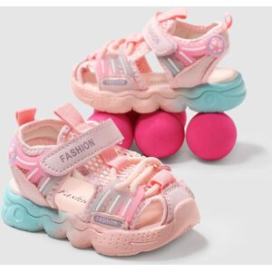 PatPat Toddler/Kids Solid Casual Mesh Fiber Velcro Sandals  - Pink