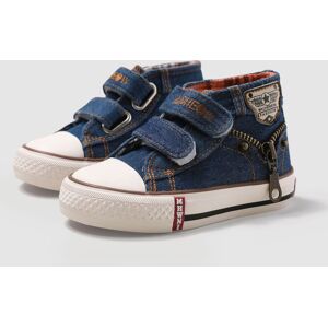 PatPat Toddler/Kids Girl/Boy Casual Denim Canvas Hip Top Zipper Velcro Shoes  - Deep Blue