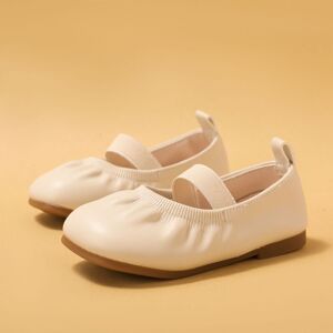 PatPat Toddler/Kid Girl Casual Style Slip-on Elastic Band Leather Shoes  - Beige