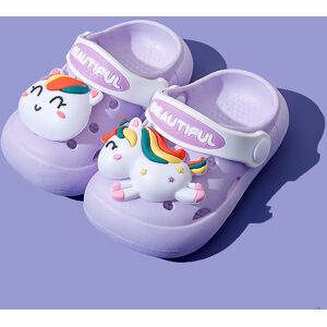 PatPat Toddler/Kids Girl 3D Hyper-Tactile Unicorn PVC Vent Clogs Hole Shoes  - Lavender