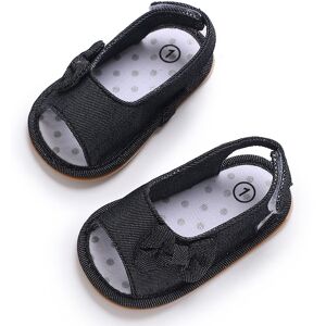 PatPat Baby / Toddler Girl Pretty Solid Bowknot Sandals  - Black