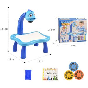 PatPat Multifunctional Projector Drawing and Writing Desk for Kids with Sound Effects and Detachable Rounded Corners  - Blue