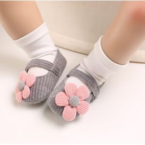 PatPat Baby / Toddler Girl Pretty 3D Floral Decor Velcro Shoes  - Grey