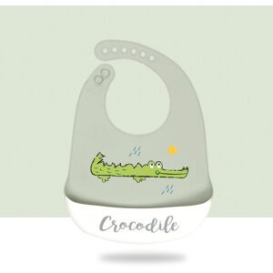 PatPat Waterproof Animal Cartoon Cute Baby Bibs Saliva Towel Aprons Baby Silicone Feeding Bibs  - Light Grey