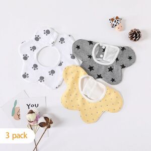 PatPat 3-pack Baby Bibs Petal Shape Print Bandana Drool Bibs for Feeding & Drooling & Teething  - Ginger