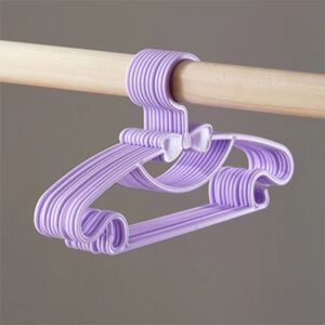 PatPat 10-pack Baby Hangers Plastic Kids Non-Slip Clothes Hangers for Laundry and Closet  - Light Purple