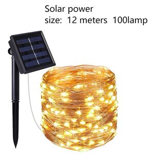 PatPat Solar-Powered LED Copper Wire Lights String, Outdoor Yard Decoration  - Color-A