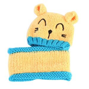 PatPat 2-piece Baby / Toddler Knitted Animal Design Beanie Hat and Scarf Set  - Yellow