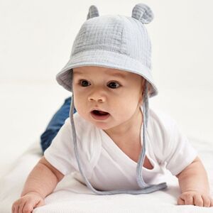 PatPat 100% Cotton Baby Cute Rabbit Ears Fisherman Hat  - Grey