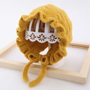 PatPat Baby / Toddler Pretty Ruffled Solid Knitted Hat  - Yellow