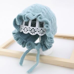 PatPat Baby / Toddler Pretty Ruffled Solid Knitted Hat  - Light Blue