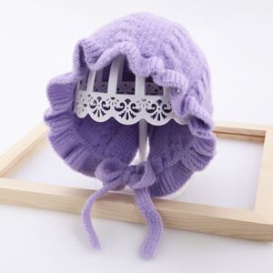 PatPat Baby / Toddler Pretty Ruffled Solid Knitted Hat  - Purple