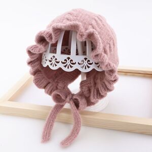 PatPat Baby / Toddler Pretty Ruffled Solid Knitted Hat  - Pink