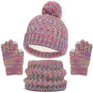 PatPat Baby/toddler winter warm and cold-proof three-piece set, knitted woolen hat, neck scarf and gloves  - Multi-color