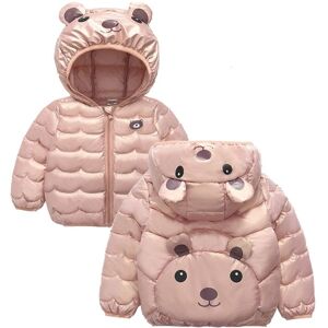 PatPat Baby/Toddler Boy/Girl Hooded Bear Pattern Coat  - Pink