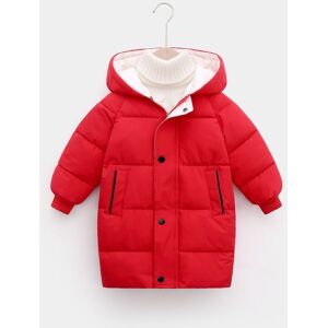 PatPat Toddler/Kid Boy/Girl Hooded Button Design Cotton-Padded Coat  - Red