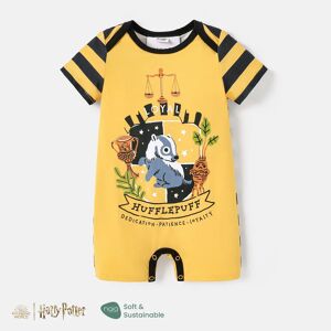 PatPat Harry Potter Baby Girl/Boy Naia™ Character Print Striped Short-sleeve Romper  - Yellow