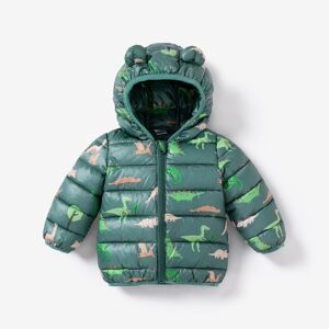 PatPat Baby/Toddler Boy Dinosaur Animal Pattern Winter Coat  - Dark Green