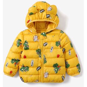 PatPat Toddler Girl/Boy Ear Design Animal Print Hooded Coat  - Yellow