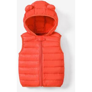 PatPat Toddler Boy/Girl Childlike 3D Ear Design Solid Vest Coat  - Orange