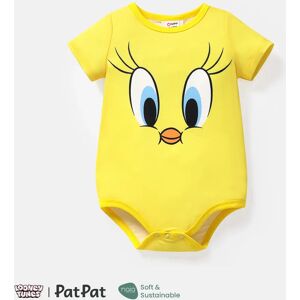 PatPat Looney Tunes Baby Boy/Girl Animal Print Short-sleeve Naia™ Romper  - Yellow