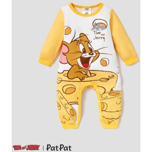 PatPat Tom and Jerry Baby Boy/Girl Cute Pattern Print Jumpsuit  - Yellow