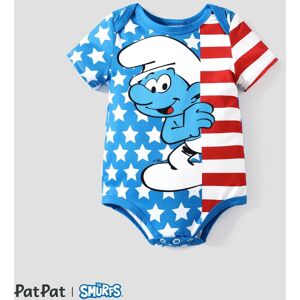 PatPat The Smurfs Baby Girls/Boys Independence Day 1pc Character Print Onesie  - Blue