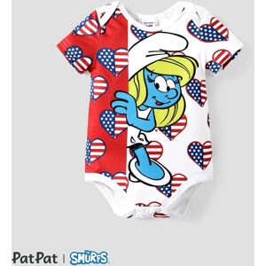 PatPat The Smurfs Baby Girls/Boys Independence Day 1pc Character Print Onesie  - Red