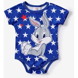 PatPat Looney Tunes Baby Girls/Boys Independence Day 1pc Character Star Print Onesie  - Blue