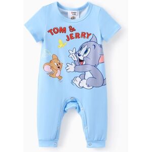 PatPat Tom and Jerry Baby Boys/Girls 1pc Character Print Long-Leg Romper  - Blue