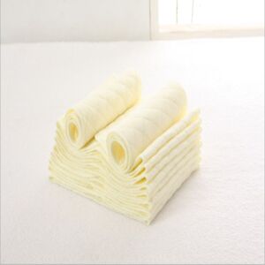 PatPat 10 Pcs Three-layer Cotton Cloth Diaper Inserts  - Pale Yellow