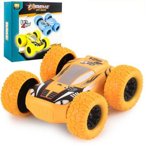 PatPat Kids Toy Pull Back Car Double-Sided Friction Powered Flips Inertia Big Tire 4WD Car Off-Road Vehicle Children Toy Gifts  - Orange