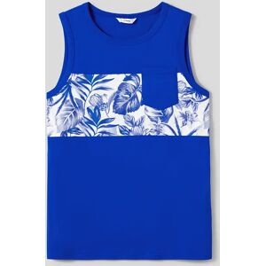 PatPat Family Matching Color Block Sleeveless Shirt and Floral Cami Button Hi-Low Dress Sets  - Royal Blue