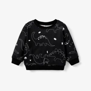 PatPat Baby Girl/Boy Dinosaur Animal Pullover Top  - Black