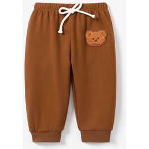 PatPat Baby Boy Casual Bear Pattern Sweatpants  - Brown