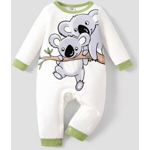 PatPat Baby Girl/Boy Fashion Koala Print Jumpsuit  - White