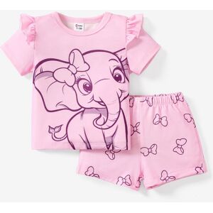 PatPat 2pcs Baby/Kids Girl/Boy Childlike Pajama/Home Clothes  - Pink