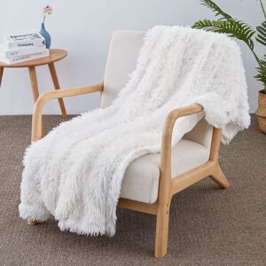 PatPat Premium White PV Fleece Blanket - Ultra-Soft, Durable, Machine-Washable - Perfect for Home Comfort and Stylish Decor  - White