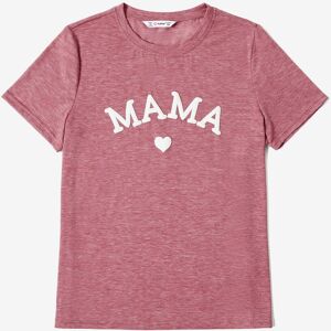 PatPat Mommy and Me Heart Pattern Cute Foam Printing Pink Tops  - PINK-1