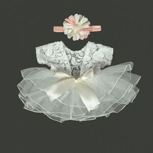 PatPat 2pcs Newborn Photography Princess Costume - Skirt and Headband  - OffWhite