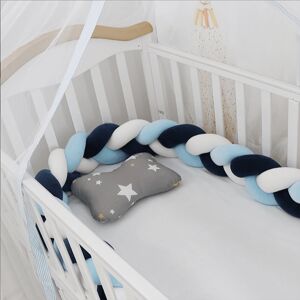 PatPat Crystal Velvet Braided Bumper with Anti-collision Design for Baby Bed  - Tibetanblue