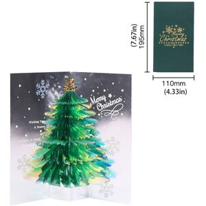 PatPat 3D Christmas Tree Greeting Card  - Green