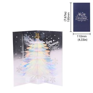 PatPat 3D Christmas Tree Greeting Card  - Dark Blue