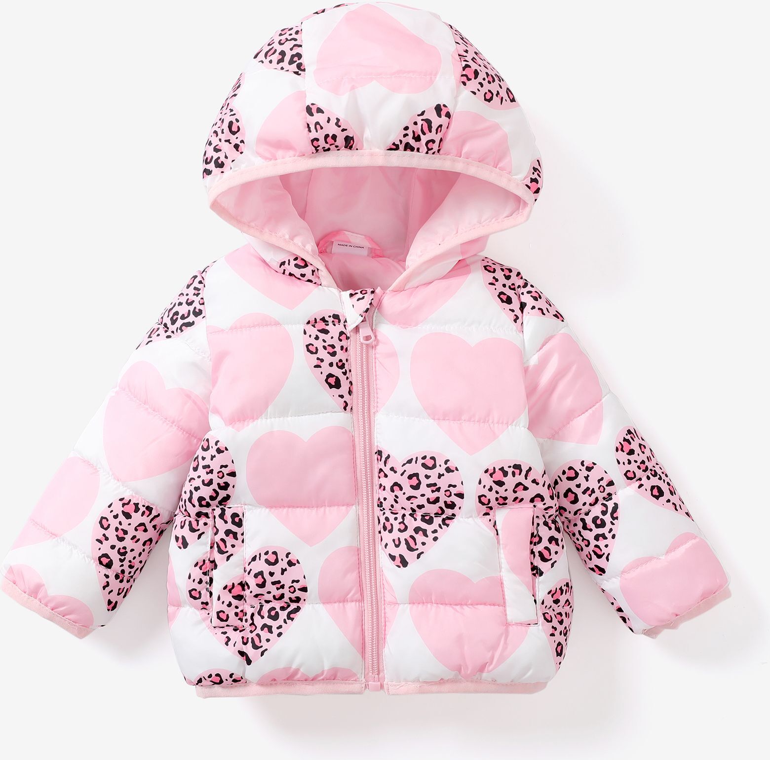 PatPat Baby/Kid Boy/Girl Childlike Hooded Winter Coat  - rose pink