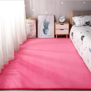 PatPat Minimalist Pure Color Carpet Bedside Indoor Rug Restaurant Living Bedroom Carpet  - Dark Pink