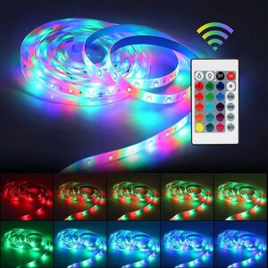 PatPat 1 Meter LED Strip Rainbow Color Waterproof RGB Strip Lights with Remote for Background Lighting  Indoor Outdoor Atmosphere Decoration  - Multi-color