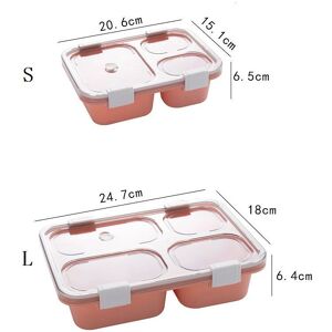 PatPat Bento Lunch Box with Spoon & Lid Reusable Plastic Divided Food Storage Container Boxes Meal Prep Containers for Kids & Adults  - Pink