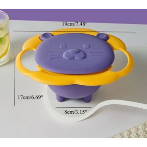 PatPat Baby Gyro Bowl 360° Spill Resistant Gyro Bowl with Lid  - Purple