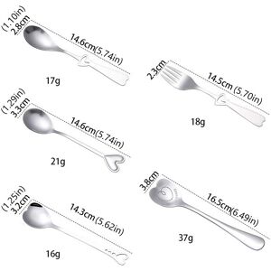 PatPat Set of 5 Stainless Steel Heart-shaped Spoons for Coffee and Mixing - Creative and Uniquely Designed  - Silver